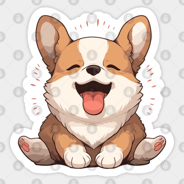 Corgi Dreamland Sticker by fallen1art